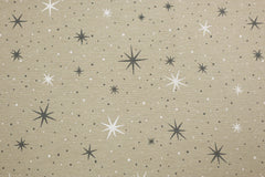 Reststück: 1,50 m -Dekostoff Xmas Sparkling Stars beige