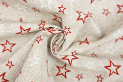 Reststück: 1,50 m -Dekostoff Sterne rot-weiss