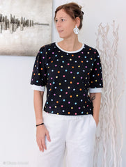 Baumwolljersey Flowerpop Dots by Hip Som Hap