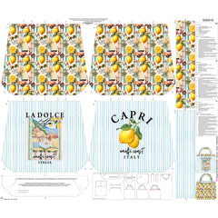 Canvas Taschenpanel Wendetasche by Stenzo - Zitronen