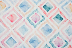 Double Gauze Musselin Digital Geometric Watercolor