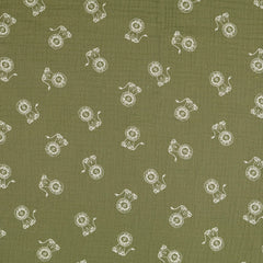 Double Gauze Musselin Löwen - khaki