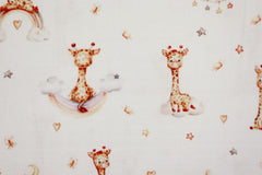 Double Slub Musselin Giraffen