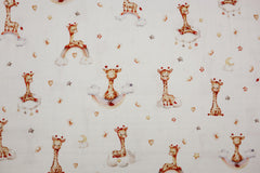 Double Slub Musselin Giraffen