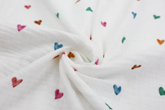 Double Gauze Musselin Little Rainbowhearts