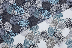 Reststück: 1,20m Dekostoff Gobelin Doubleface Blumen blau