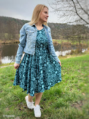 Viskosewebware Victorian Damask Tint by Bienvenido Colorido - 597 dunkelblau