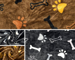 Flanell Fleece Knochen und Pfoten