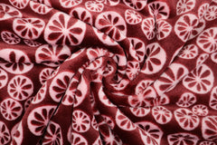 Flanell Fleece Blumen - 0002 dunkelrot