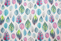 Baumwolljersey Aquarell Leaves Fräulein von Julie