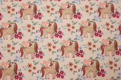 Baumwolljersey Flower Horses Fräulein von Julie