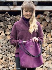 Deko Samt Stoff Caracas - 938 aubergine