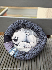 Kissen Panel Velvet On The Rocks - Snowfall Bear by Thorsten Berger
