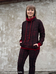 French Terry Wild Doodles by Thorsten Berger - 338 burgundy