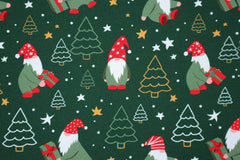 French Terry Digital Christmas Forest