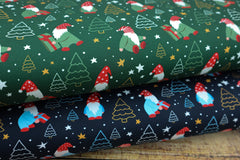 French Terry Digital Christmas Forest