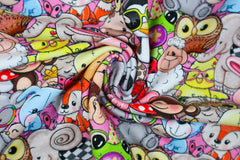 French Terry Digital Crazy Animals