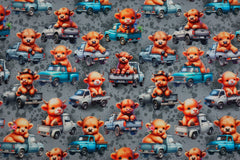 French Terry Digital Cute Cows