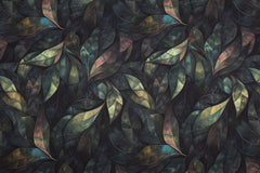 French Terry Digital Dark Leaves