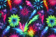 French Terry Digital Flower Explosion