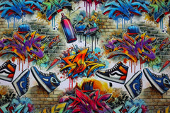 French Terry Digital Graffiti Sneaker