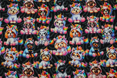 French Terry Digital Unicorn Dogs
