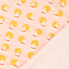 French Terry Segelboote - blass rosa