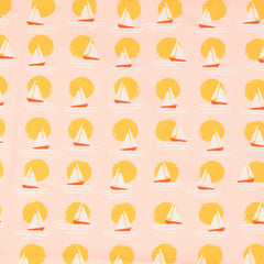 French Terry Segelboote - blass rosa