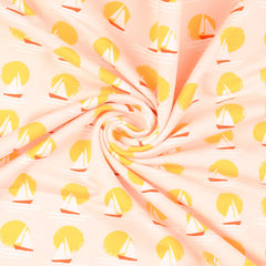 French Terry Segelboote - blass rosa