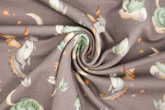 French Terry Cute Dragon - taupe