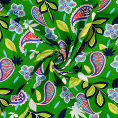 French Terry Retro Flower - grün