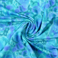 French Terry angeraut Digital Batik Bubbles - türkis
