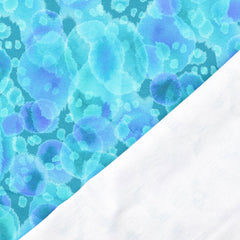 French Terry angeraut Digital Batik Bubbles - türkis