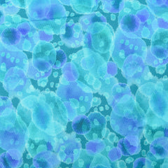 French Terry angeraut Digital Batik Bubbles - türkis