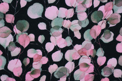 French Terry angeraut Eukalyptus SH - rosa/schwarz