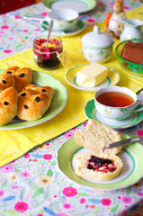 Baumwoll Webware Happy Easter Blumenwiese