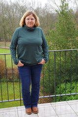 Baumwolljersey Isa Streifen - 749 dunkelpetrol