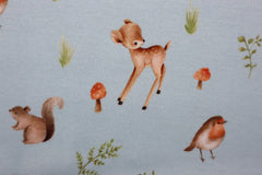 Interlock Jersey Waldtiere - hellblau