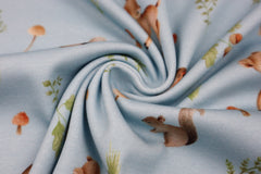 Interlock Jersey Waldtiere - hellblau