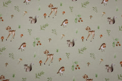 Interlock Jersey Waldtiere - lindgrün