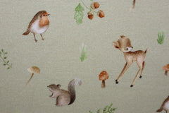 Interlock Jersey Waldtiere - lindgrün