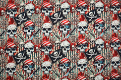 Baumwolljersey Digital Piraten Skulls