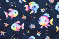 Baumwolljersey Digital Bunte Fische