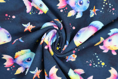 Baumwolljersey Digital Bunte Fische