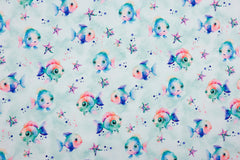 Baumwolljersey Digital Bunte Fische