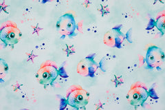 Baumwolljersey Digital Bunte Fische