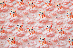 Baumwolljersey Digital Cats & Clouds