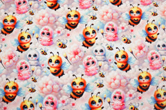 Baumwolljersey Digital Cute Bee´s - Muster 2