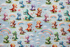 Baumwolljersey Digital Dino Party