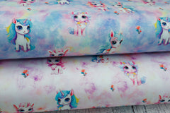 Baumwolljersey Digital Elaine Einhörner